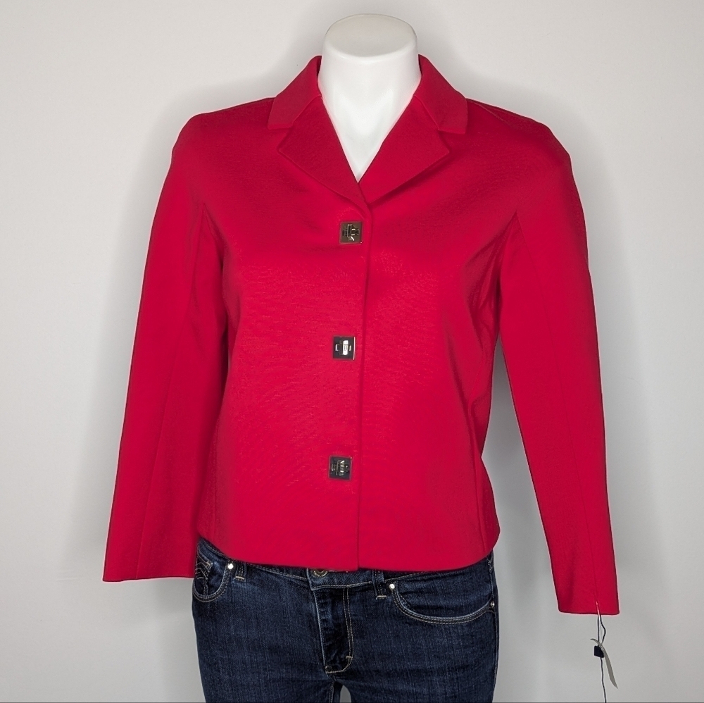 Tommy Hilfiger Red Long Sleeve Collared Button Up Professional Blazer Jacket 4